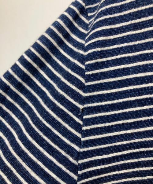 RRL（ダブルアールエル）RRL (ダブルアールエル) インディゴ染め ボーダーL/S Tシャツ インディゴ サイズ:Mの古着・服飾アイテム