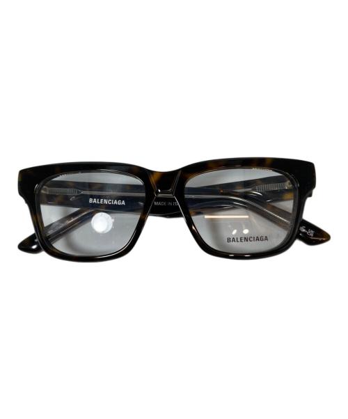 BALENCIAGA（バレンシアガ）BALENCIAGA (バレンシアガ) セルフレーム ウェリントン 眼鏡　イタリア製　53□16-145 ブラウン サイズ:53□16-145の古着・服飾アイテム