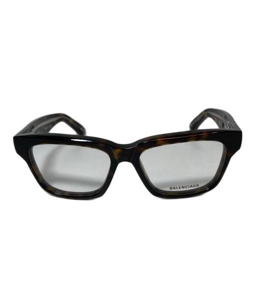 BALENCIAGA（バレンシアガ）BALENCIAGA (バレンシアガ) セルフレーム ウェリントン 眼鏡　イタリア製　53□16-145 ブラウン サイズ:53□16-145の古着・服飾アイテム