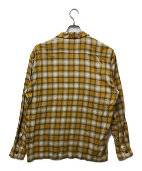 Schott（ショット）Schott (ショット) オンブレチェック オープンカラーシャツ 782-3120007 イエロー サイズ:Lの古着・服飾アイテム