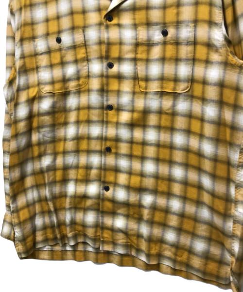 Schott（ショット）Schott (ショット) オンブレチェック オープンカラーシャツ 782-3120007 イエロー サイズ:Lの古着・服飾アイテム