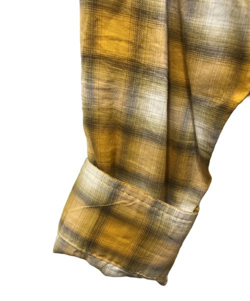 Schott（ショット）Schott (ショット) オンブレチェック オープンカラーシャツ 782-3120007 イエロー サイズ:Lの古着・服飾アイテム