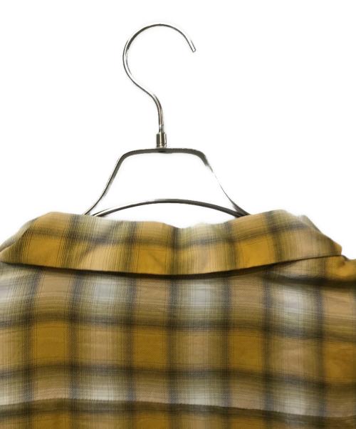 Schott（ショット）Schott (ショット) オンブレチェック オープンカラーシャツ 782-3120007 イエロー サイズ:Lの古着・服飾アイテム