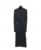 MM6 Maison Margielaエムエムシックスメゾンマルジェラ）の古着「21AW リブニット ロングスリーブ ドレス / S52CT0652 S23735 / ニットワンピース」｜ネイビー