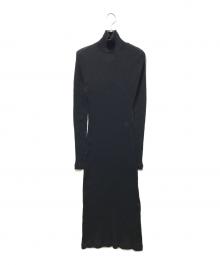 MM6 Maison Margiela（エムエムシックスメゾンマルジェラ）の古着「21AW リブニット ロングスリーブ ドレス / S52CT0652 S23735 / ニットワンピース」｜ネイビー