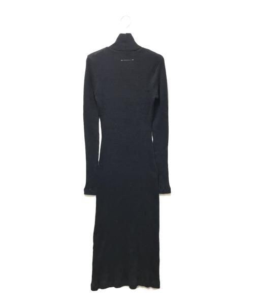 MM6 Maison Margiela（エムエムシックスメゾンマルジェラ）MM6 Maison Margiela (エムエムシックスメゾンマルジェラ) 21AW リブニット ロングスリーブ ドレス / S52CT0652 S23735 / ニットワンピース ネイビー サイズ:Sの古着・服飾アイテム