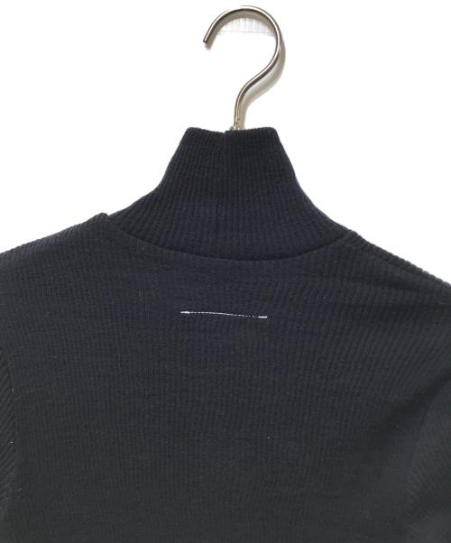 MM6 Maison Margiela（エムエムシックスメゾンマルジェラ）MM6 Maison Margiela (エムエムシックスメゾンマルジェラ) 21AW リブニット ロングスリーブ ドレス / S52CT0652 S23735 / ニットワンピース ネイビー サイズ:Sの古着・服飾アイテム
