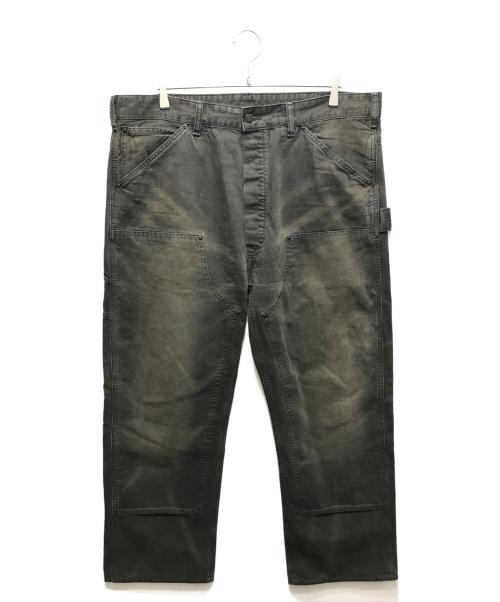 RRL（ダブルアールエル）RRL (ダブルアールエル) エンジニアフィット ディストレスト キャンバス ダブルニー カーペンターパンツ ブラウン サイズ:38×32の古着・服飾アイテム