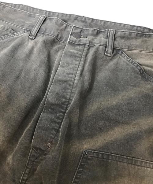 RRL（ダブルアールエル）RRL (ダブルアールエル) エンジニアフィット ディストレスト キャンバス ダブルニー カーペンターパンツ ブラウン サイズ:38×32の古着・服飾アイテム