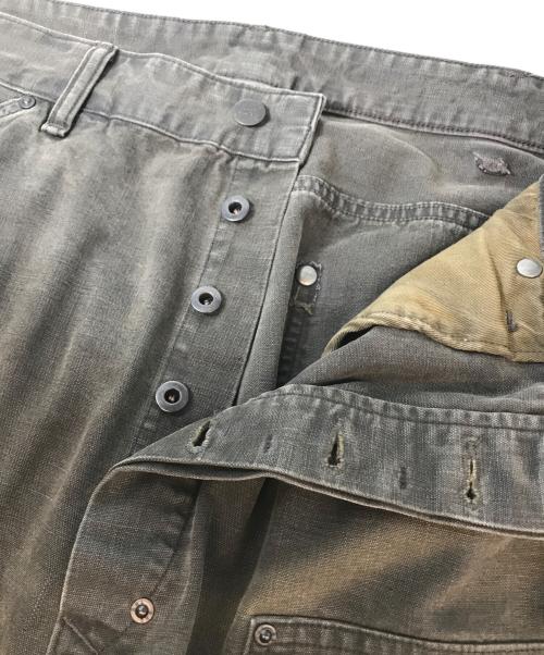 RRL（ダブルアールエル）RRL (ダブルアールエル) エンジニアフィット ディストレスト キャンバス ダブルニー カーペンターパンツ ブラウン サイズ:38×32の古着・服飾アイテム