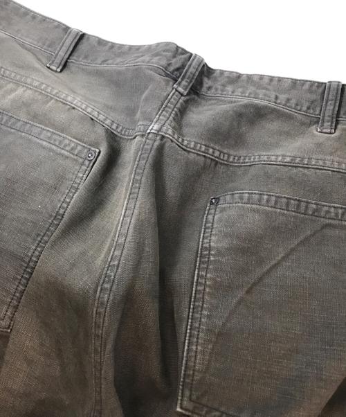 RRL（ダブルアールエル）RRL (ダブルアールエル) エンジニアフィット ディストレスト キャンバス ダブルニー カーペンターパンツ ブラウン サイズ:38×32の古着・服飾アイテム