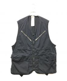 ten c（テンシー）の古着「Garment Dyed Nylon Tactel Mid Layer（ガーメントダイ加工ナイロンタクテルミッドレイヤー ベスト）/ 25CTCUX01001 003780」｜ネイビー