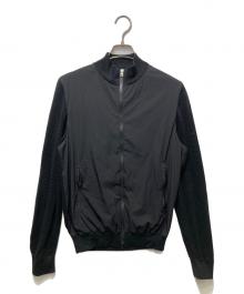 HERNO（ヘルノ）の古着「ストレッチナイロン×ワッフルニット ハイブリッドブルゾン 70909-67833-3」｜ブラック