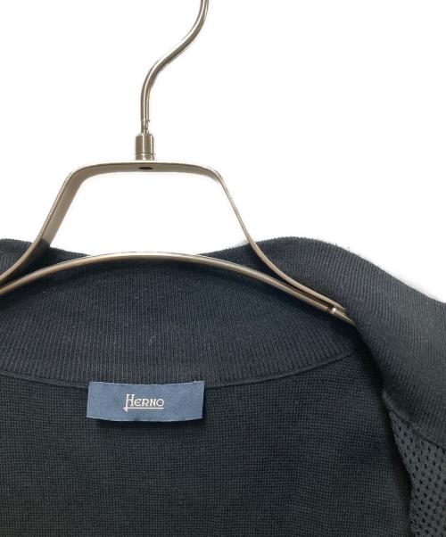 HERNO（ヘルノ）HERNO (ヘルノ) ストレッチナイロン×ワッフルニット ハイブリッドブルゾン 70909-67833-3 ブラック サイズ:48の古着・服飾アイテム