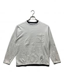 NEIGHBORHOOD（ネイバーフッド）の古着「ブラックアンドホワイト レイヤード トリム クルーネック ロングスリーブ 261UWNH-CSM05」｜ホワイト