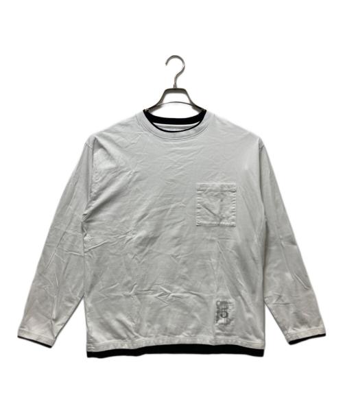 NEIGHBORHOOD（ネイバーフッド）NEIGHBORHOOD (ネイバーフッド) ブラックアンドホワイト レイヤード トリム クルーネック ロングスリーブ 261UWNH-CSM05 ホワイト サイズ:Mの古着・服飾アイテム