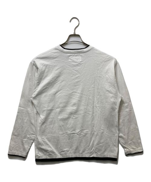 NEIGHBORHOOD（ネイバーフッド）NEIGHBORHOOD (ネイバーフッド) ブラックアンドホワイト レイヤード トリム クルーネック ロングスリーブ 261UWNH-CSM05 ホワイト サイズ:Mの古着・服飾アイテム