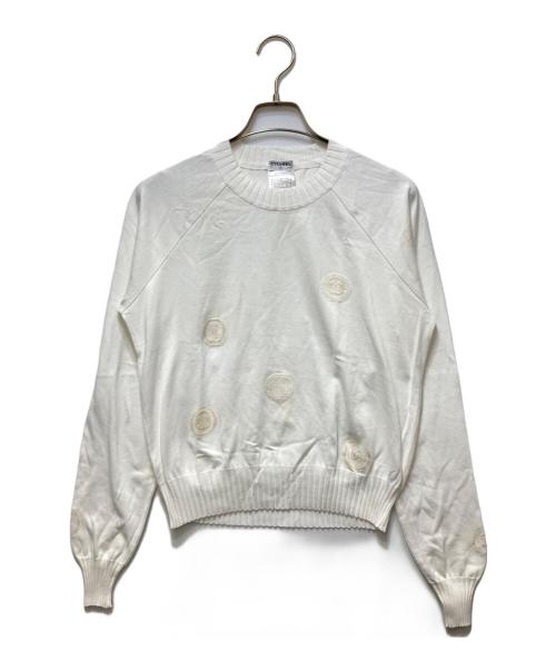 CHANEL（シャネル）CHANEL (シャネル) ココマーク プルオーバー ラグランカットソー ホワイト サイズ:42の古着・服飾アイテム
