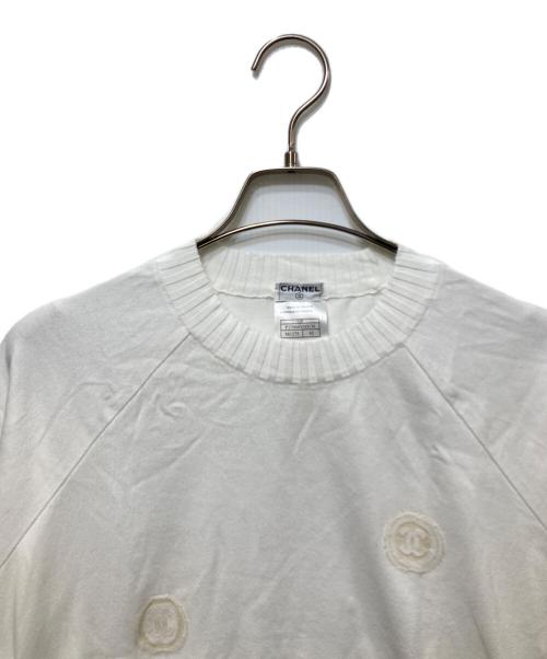 CHANEL（シャネル）CHANEL (シャネル) ココマーク プルオーバー ラグランカットソー ホワイト サイズ:42の古着・服飾アイテム