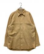 AURALEEオーラリー）の古着「NUBUCK LEATHER BIG SHIRTS ヌバックレザービッグシャツ」｜ブラウン