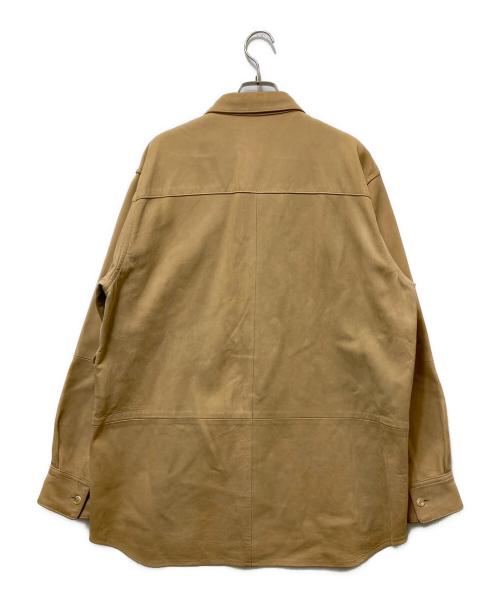 AURALEE（オーラリー）AURALEE (オーラリー) NUBUCK LEATHER BIG SHIRTS ヌバックレザービッグシャツ ブラウン サイズ:４の古着・服飾アイテム