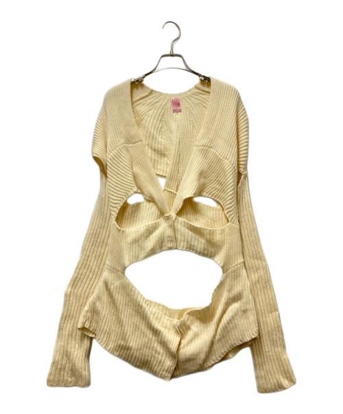 FETICO（フェティコ）FETICO (フェティコ) ボンテージニットカーディガン ベージュ サイズ:Freeの古着・服飾アイテム