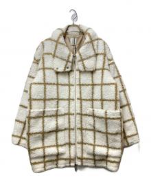 Ameri（アメリ）の古着「UND WINDOWPANE ZIPUP MIDI COAT」｜ホワイト