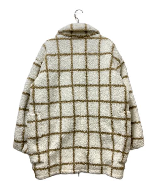 Ameri（アメリ）AMERI (アメリ) UND WINDOWPANE ZIPUP MIDI COAT ホワイト サイズ:Mの古着・服飾アイテム
