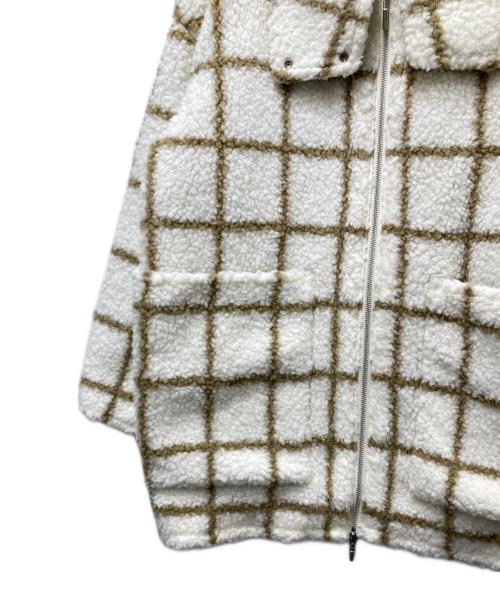 Ameri（アメリ）AMERI (アメリ) UND WINDOWPANE ZIPUP MIDI COAT ホワイト サイズ:Mの古着・服飾アイテム