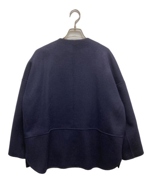 YONFA（ヨンファ）YONFA (ヨンファ) ウール ノーカラーコート ネイビー サイズ:Fの古着・服飾アイテム