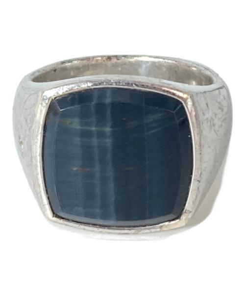 TOM WOOD（トムウッド）TOM WOOD (トムウッド) Cushion Blue Hawk Eye(クッションブルーホークアイ) / リング 指輪 / Silver925 ブラック サイズ:50の古着・服飾アイテム