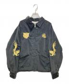 goldゴールド）の古着「23AW VELVETEEN PADDING VIETNAM JACKET “PLEIKU VIET-NAM"（ベルベッティーン パディング ベトナムジャケット）/ 東洋エンタープライズ / 別珍ベトジャン / スーベニアジャケット」｜ブラック