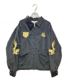 gold（ゴールド）の古着「23AW VELVETEEN PADDING VIETNAM JACKET “PLEIKU VIET-NAM"（ベルベッティーン パディング ベトナムジャケット）/ 東洋エンタープライズ / 別珍ベトジャン / スーベニアジャケット」｜ブラック
