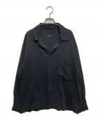 COMOLIコモリ）の古着「SILK NOIL SHIRT JACKET(シルクノイルシャツジャケット) / Z01-01027」｜ブラック