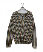 stussyステューシー）の古着「Stripe Pattern Cardigan/ストライプパターンカーディガン」｜マルチカラー