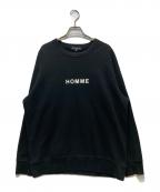 COMME des GARCONS HOMMEコムデギャルソン オム）の古着「綿裏毛 クルーネックスウェット」｜ブラック