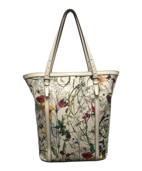 GUCCI（グッチ）GUCCI (グッチ) フローラ インフィニティ ミディアム トート ホワイトの古着・服飾アイテム