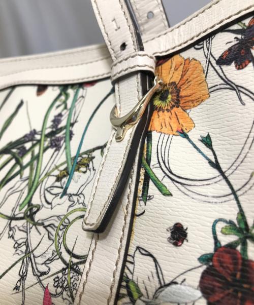 GUCCI（グッチ）GUCCI (グッチ) フローラ インフィニティ ミディアム トート ホワイトの古着・服飾アイテム