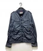 MONCLERモンクレール）の古着「MAXIMILIEN / マキシミリアン ナイロン シングルライダースジャケット 210914105305 53106」｜ネイビー