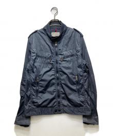 MONCLER（モンクレール）の古着「MAXIMILIEN / マキシミリアン ナイロン シングルライダースジャケット 210914105305 53106」｜ネイビー
