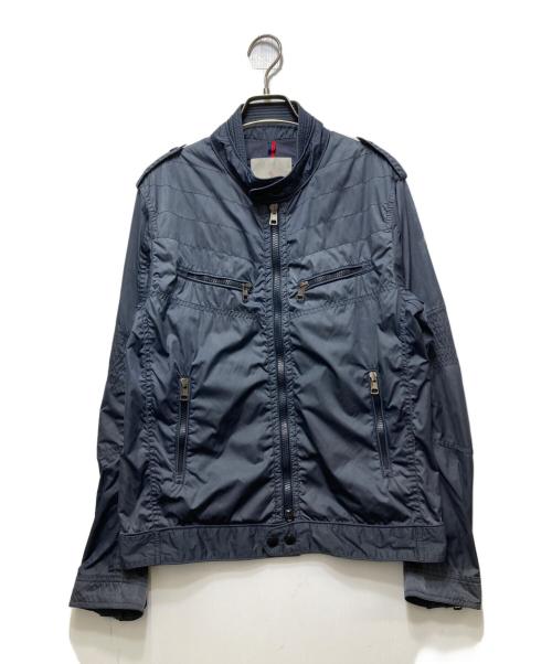 MONCLER（モンクレール）MONCLER (モンクレール) MAXIMILIEN / マキシミリアン ナイロン シングルライダースジャケット 210914105305 53106 ネイビー サイズ:1の古着・服飾アイテム