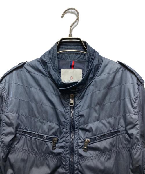 MONCLER（モンクレール）MONCLER (モンクレール) MAXIMILIEN / マキシミリアン ナイロン シングルライダースジャケット 210914105305 53106 ネイビー サイズ:1の古着・服飾アイテム