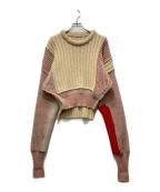 MM6 Maison Margielaエムエムシックスメゾンマルジェラ）の古着「Sprist Sweater/スプライスド セーター」｜ブラウン