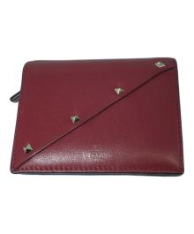 VALENTINO（ヴァレンティノ）の古着「スタッズ折りたたみ財布」｜レッド