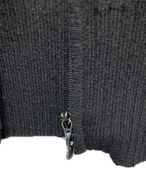 VIVIENNE TAM（ヴィヴィアンタム）VIVIENNE TAM (ヴィヴィアンタム) フラワー刺繍ジップアップニット ブラックの古着・服飾アイテム