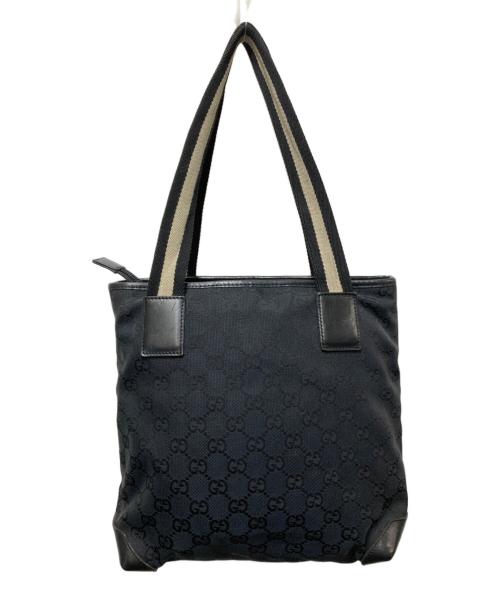 GUCCI（グッチ）GUCCI (グッチ) GGキャンバス トートバッグ　イタリア製　019　0402　　3754 ブラックの古着・服飾アイテム