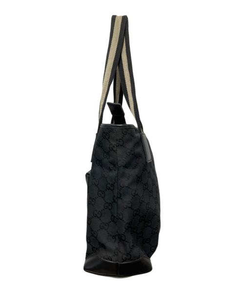 GUCCI（グッチ）GUCCI (グッチ) GGキャンバス トートバッグ　イタリア製　019　0402　　3754 ブラックの古着・服飾アイテム