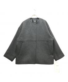 JOURNAL STANDARD（ジャーナルスタンダード）の古着「スーパー140ビーバーノーカラーショートコート/25AW」｜グレー