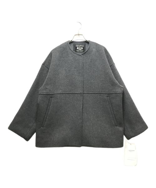 JOURNAL STANDARD（ジャーナルスタンダード）JOURNAL STANDARD (ジャーナルスタンダード) スーパー140ビーバーノーカラーショートコート/25AW グレー サイズ:36の古着・服飾アイテム