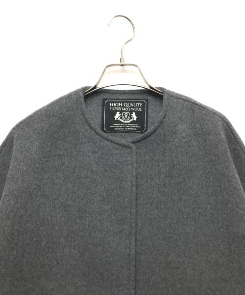 JOURNAL STANDARD（ジャーナルスタンダード）JOURNAL STANDARD (ジャーナルスタンダード) スーパー140ビーバーノーカラーショートコート/25AW グレー サイズ:36の古着・服飾アイテム
